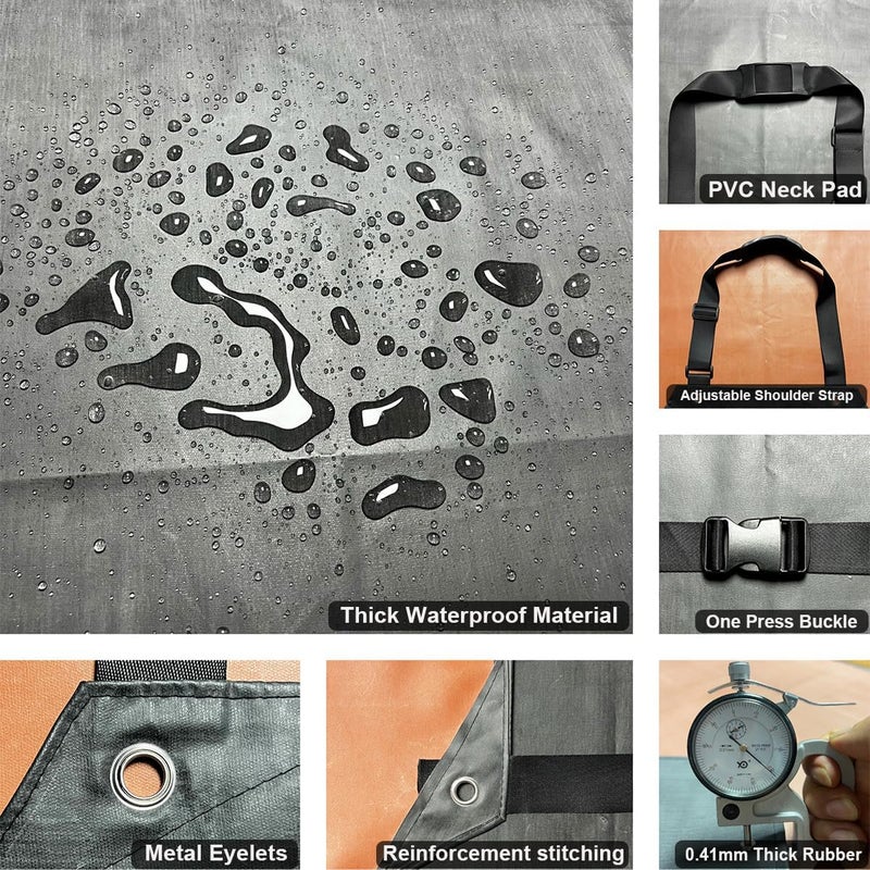 STPGIFC Thick Rubber Apron, Waterproof Apron Butcher Heavy Duty Chemical Resistant Adjustable Work Apron - Image 3